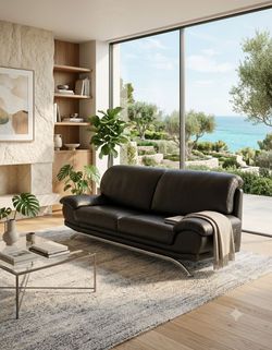 Genuine leather sofa. Delivery available.