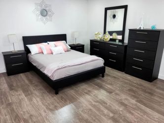 6-Piece Bedroom Set Queen – Available in Black, White, and Gray