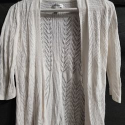Women's croft & barrow cardigan / White Size PXS