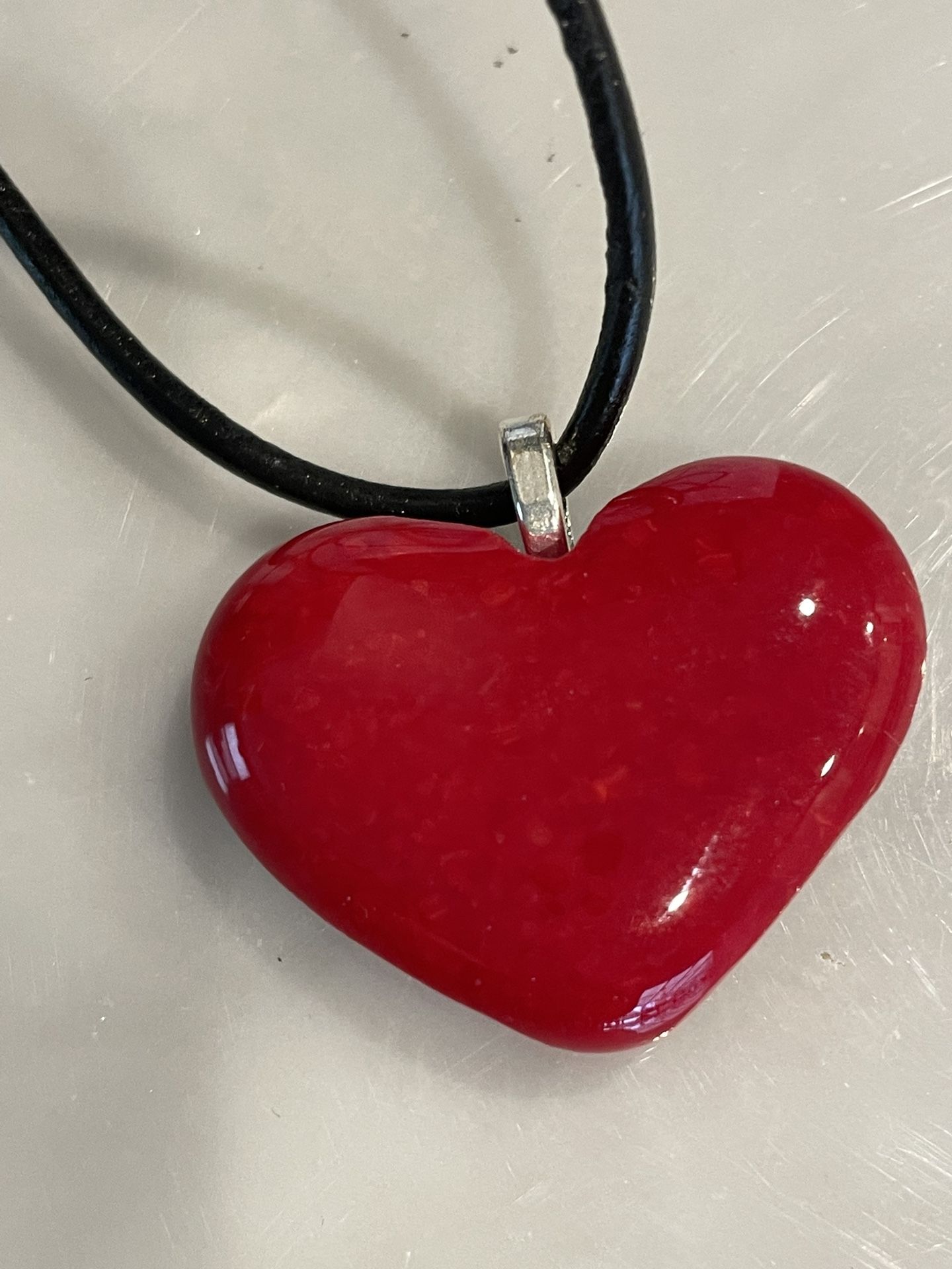 Red Heart Charm Necklace Handmade Brand New Easter Basket Valentine Gift