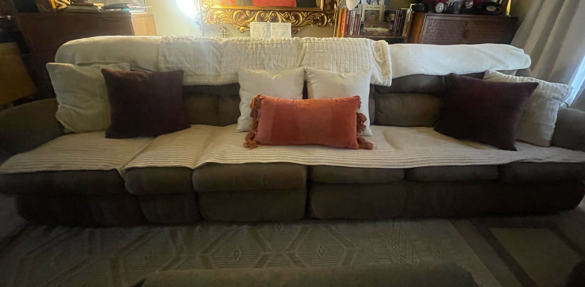Sofa Bed With Recliners Ashley Brown, Nice!