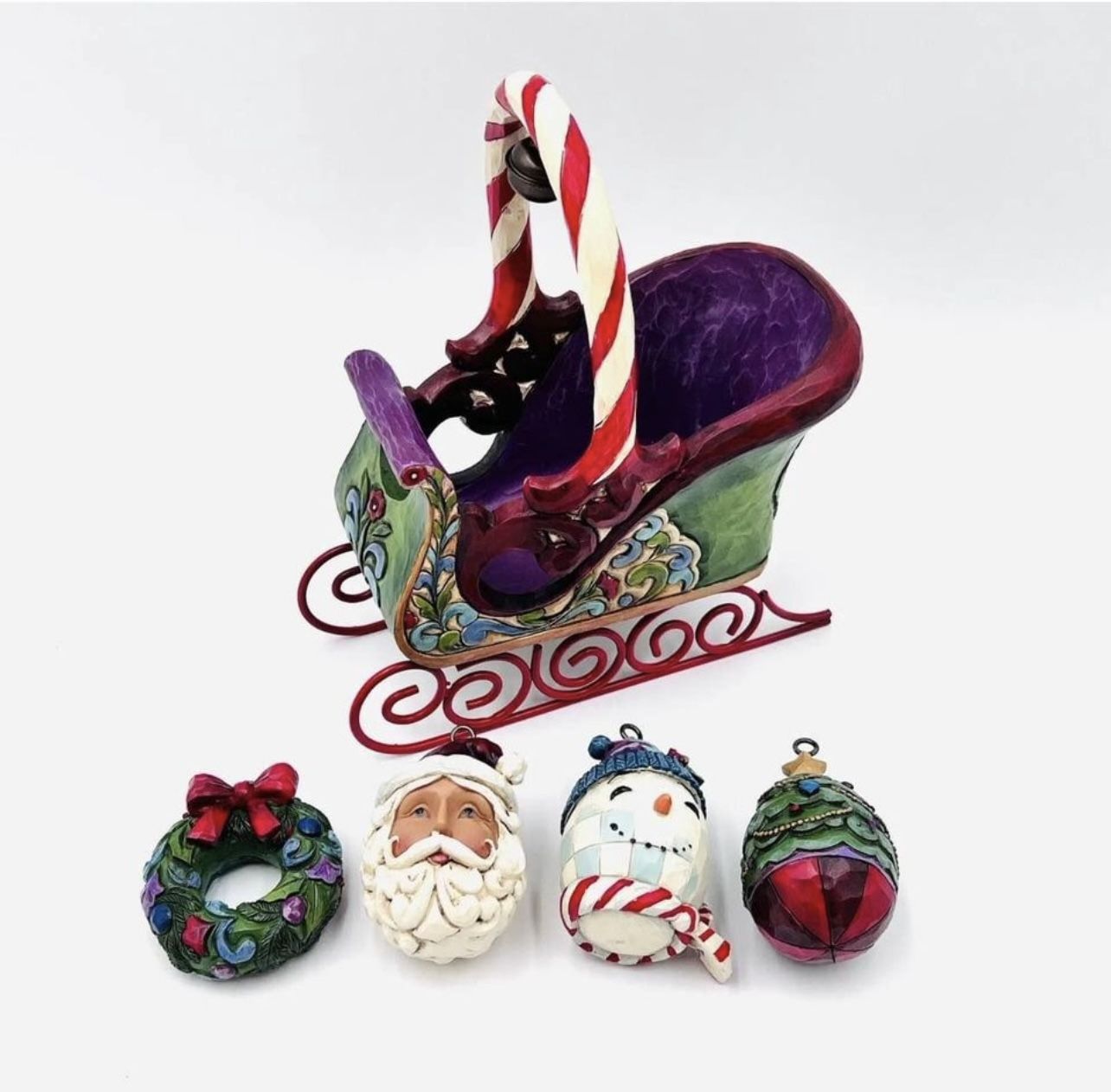 Jim Shore Jingle All The Way Sleigh And Ornaments