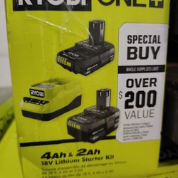 Ryobi 4.0ah And 2.0ah Batteries And Charger