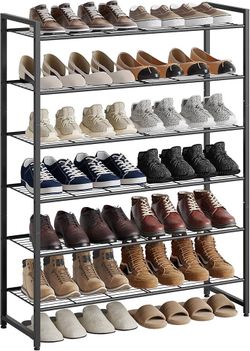 Black 6 Tier Metal Shoe Rack Organizer Nunsino Brand New in Box