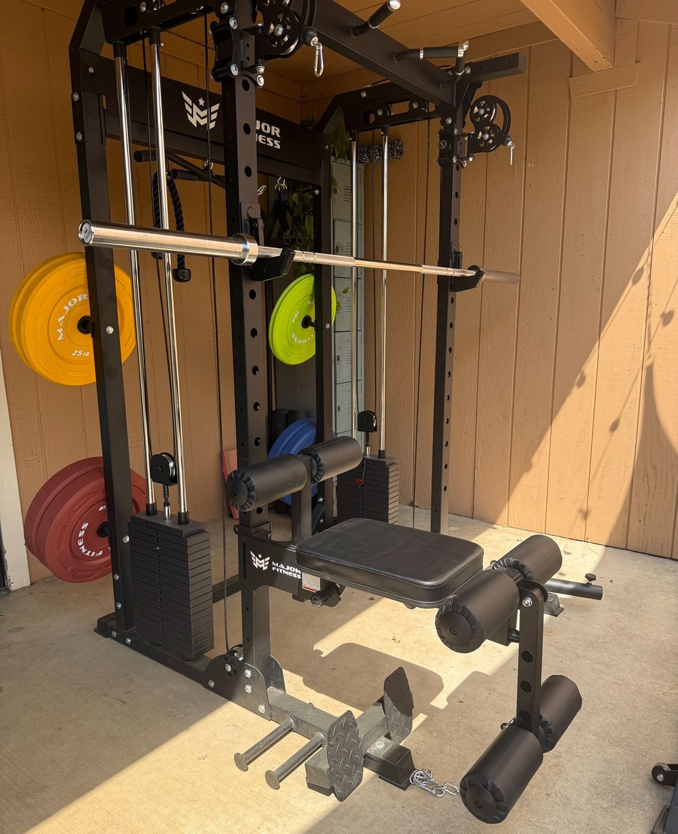 Power Rack Pro with  Cable Pulleys, Barbell, Bumper Plates