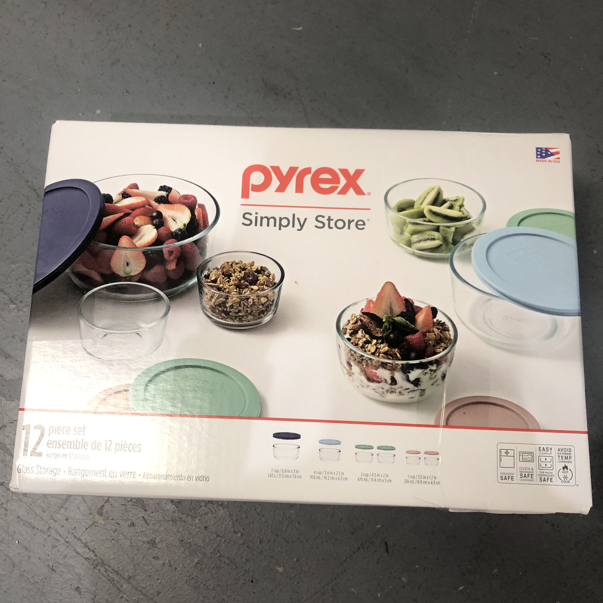 NEW Pyrex pastel glass food storage containers