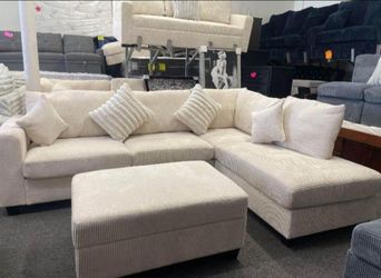 Sectional Sofa Corduroy Fabric 106x76x35h