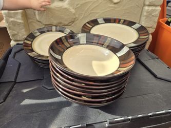 SET of 21 PFALTZGRAFF TAHOE, 7 soup cups, 7 dinner plates, 7 dessert plates