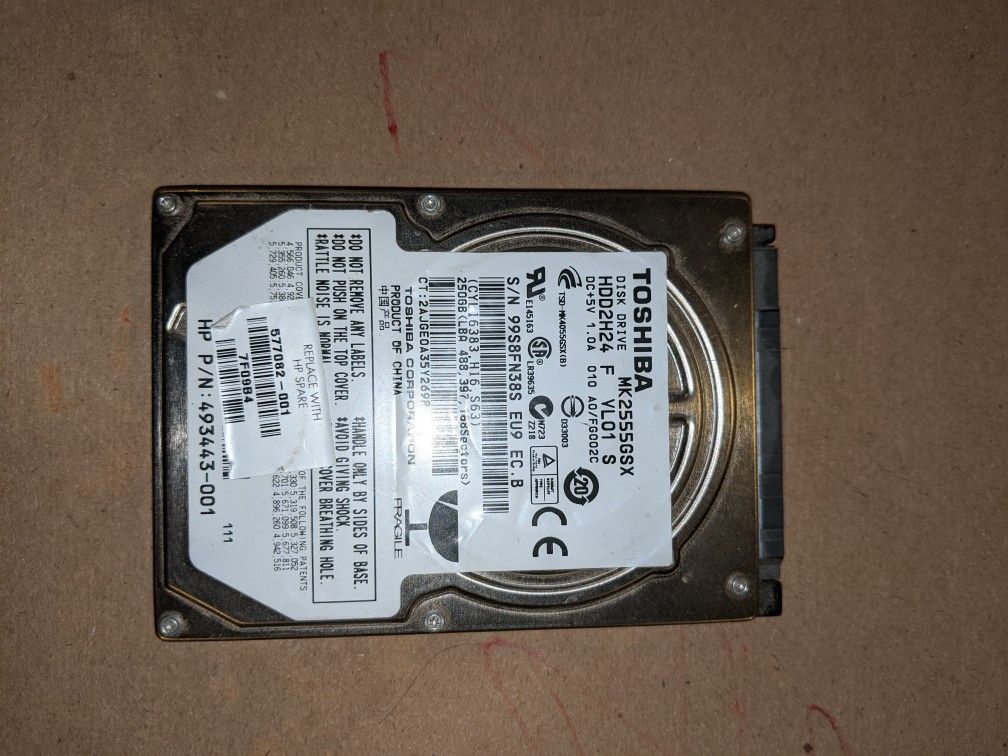 Toshiba 250 gb hard drive.