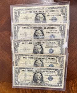 🔥5 $1 silver certs🔥