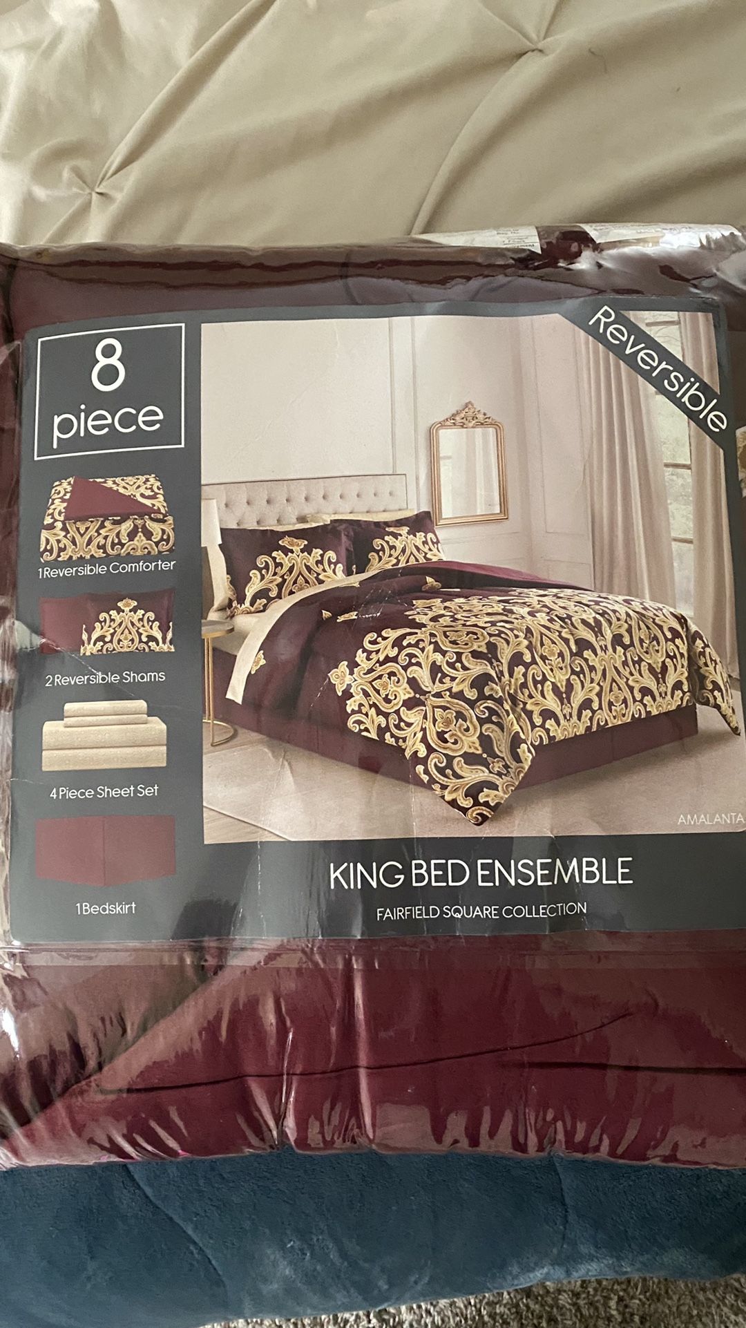 King Size 8 Piece Reversible Comforter Set(Macys)