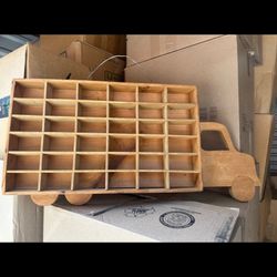 Vintage Wood Toy Car Display Rack, Holds 36 Diecast Cars Model Car Display 28”