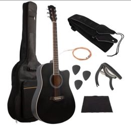 Beginners Acoustic Guitar Kit, Acoustic Guitars, Beginner Guitar, Guitar, Guitars, Guitar Kit, Guitar Kids, Kids Guitar, Black Guitar, Guitar Black