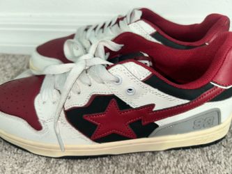 Bathing ape sk8 sta sneakers vintage red and white