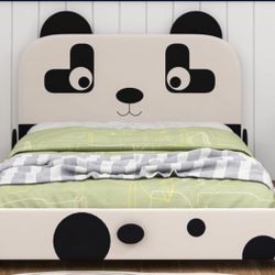 Twin Size Bed, Panda Frame With Mattress