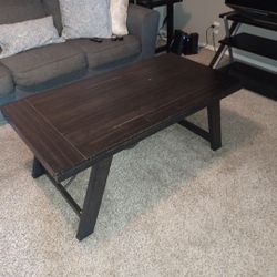 2 End and Middle Black Wood Tables