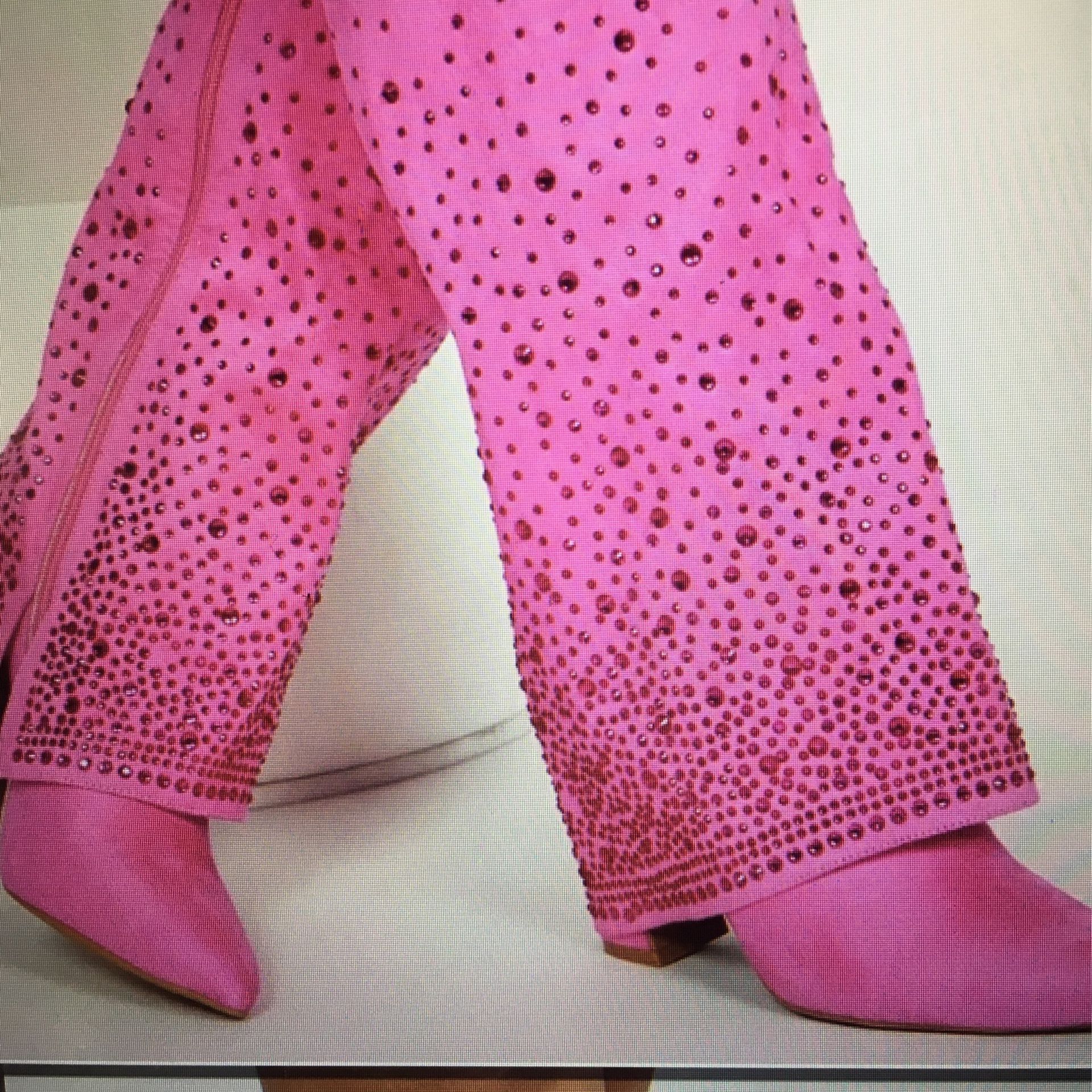 Barbie Pink Rhinestones Boots 6