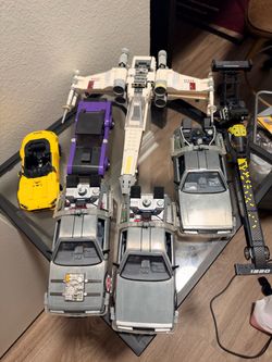 Lego x wing star fighter 75218 Lego dragster and mopar dodge 76904 and Delorean back to the future