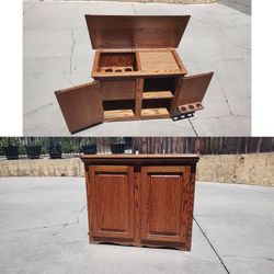vintage White Clad ice box oak wood cabinet