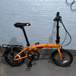 SoloRock Dash 16” Orange Folding Bicycle -Low Miles 