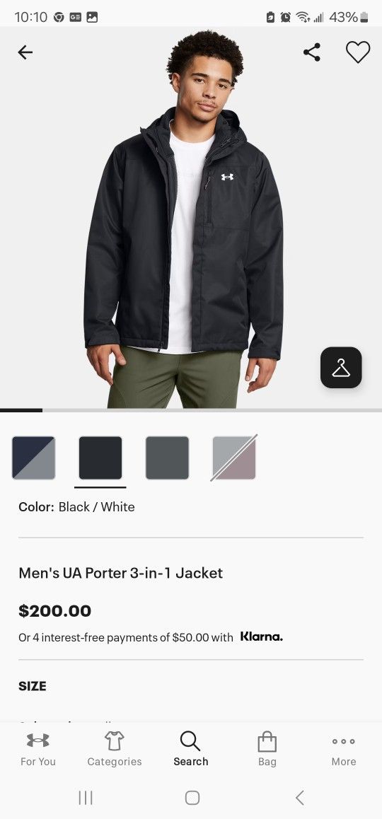 Under Armour 3 In 1 Porter Cold Gear Jacket