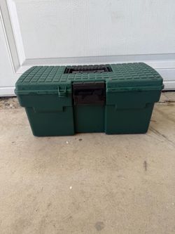 Green Plastic Tool Box with Latch