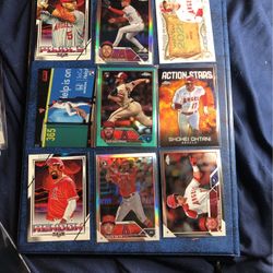 Los Angeles Angels Baseball Cards Ft. 2023 Topps Chrome Update Sam Bachman Rookie Green 162/199 And Ohtani Action Stars Insert