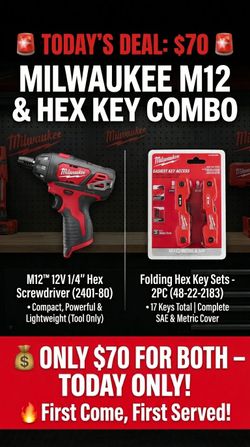 Today Deal : Milwaukee M12 & hex key combo