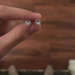 Silver Men Earrings Set