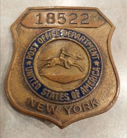 Collectible USPS Badge NY : FREE SHIPPING