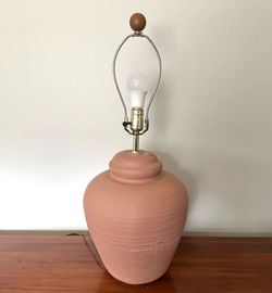 Vintage Terracotta Plaster Earthly Design Mid Century Modern Beehive Aesthetic Lamp