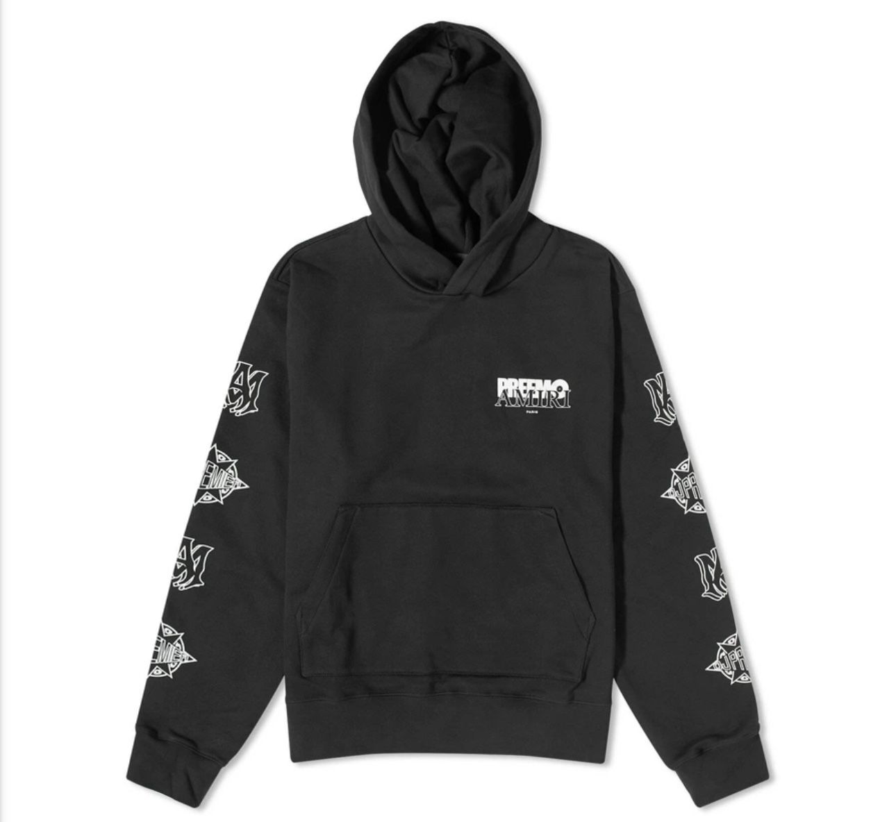 Mens Amiri Black Preemo Record Label Hoodie