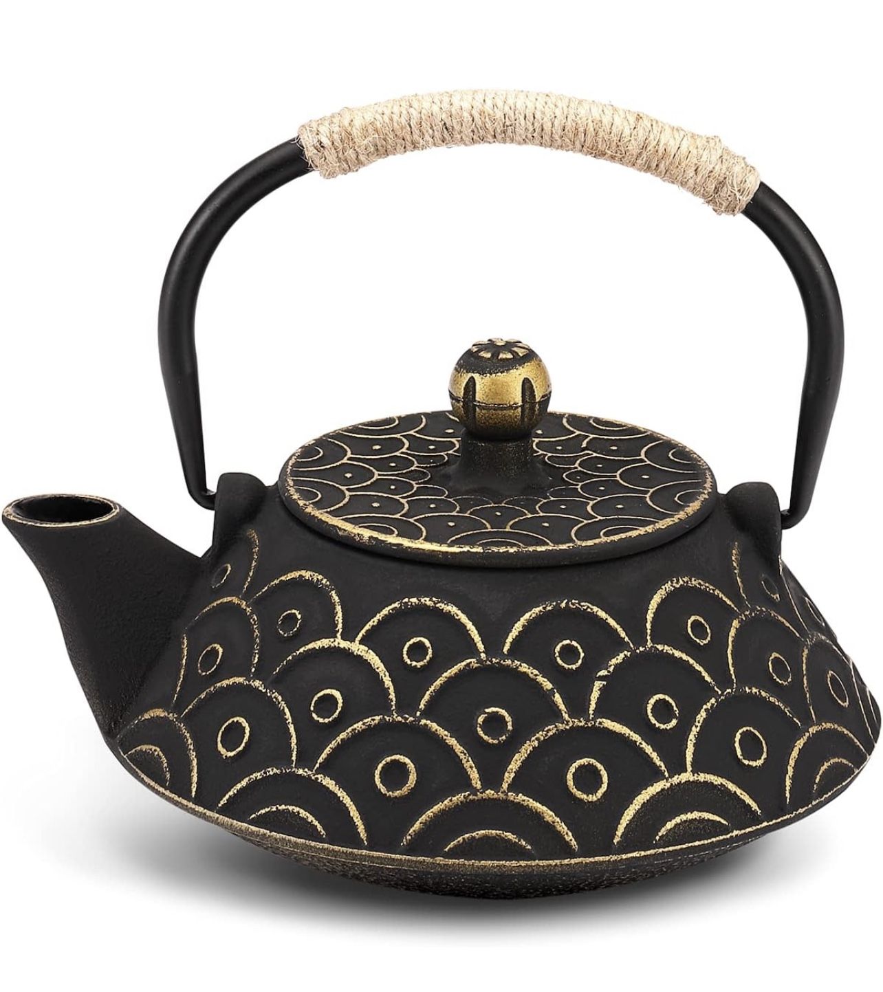 30oz Gold Black Japanese Cast Iron Teapot Kettle Set Loose Leaf Tea Pot For Loose Tea Cast Iron Kettle with Tea Infuser