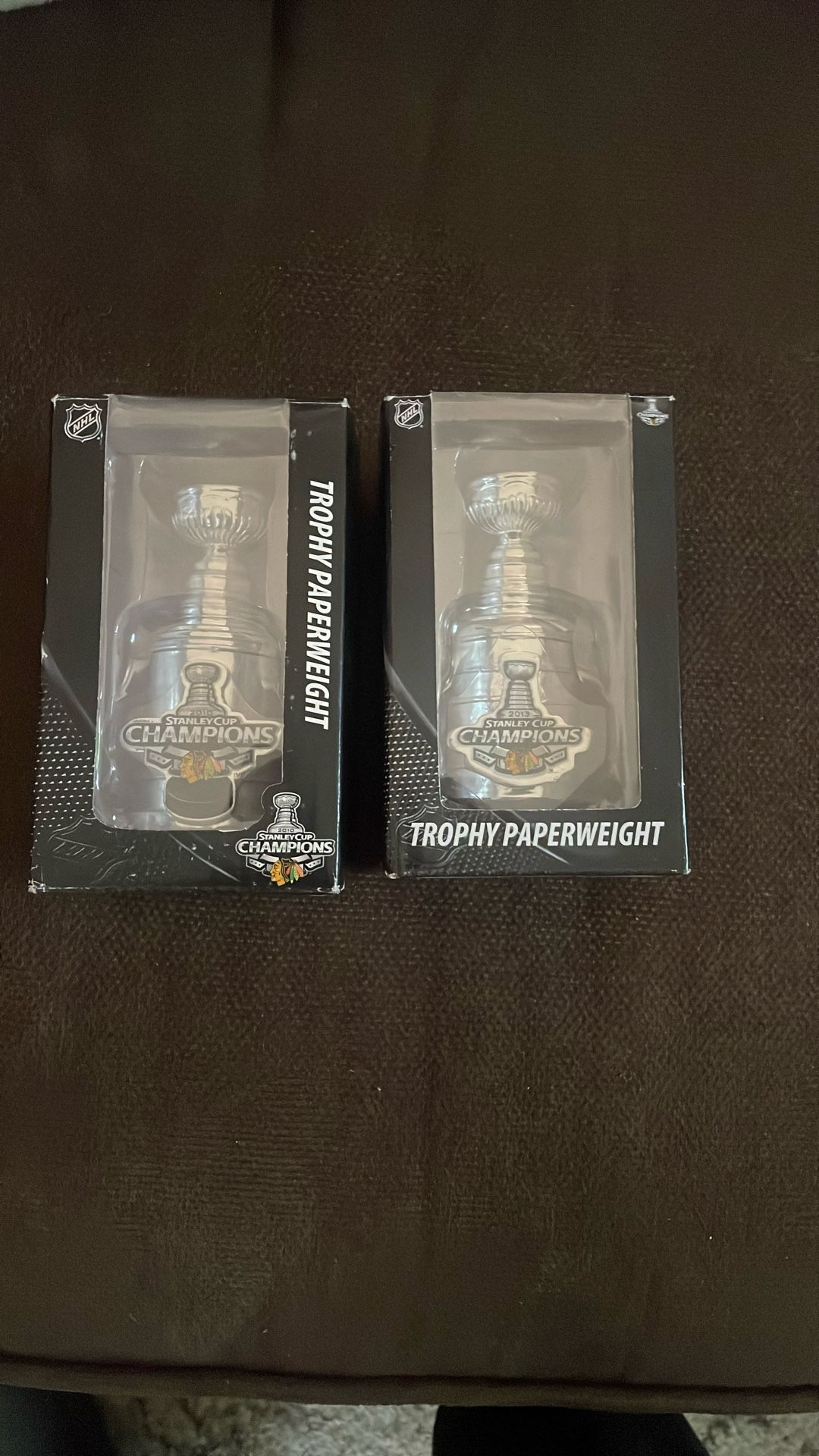 2010 & 2013 Stanley Cup Trophy Paperweights