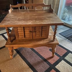 Great Vintage Sturdy Table W/storage 25”wide 23” Deep  24” Tall  