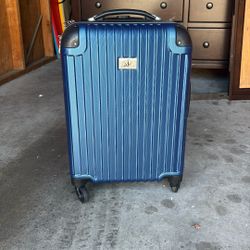 Blue, Hard Shell, Carry-On Suitcase