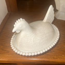 Vintage White Milk Dishes 