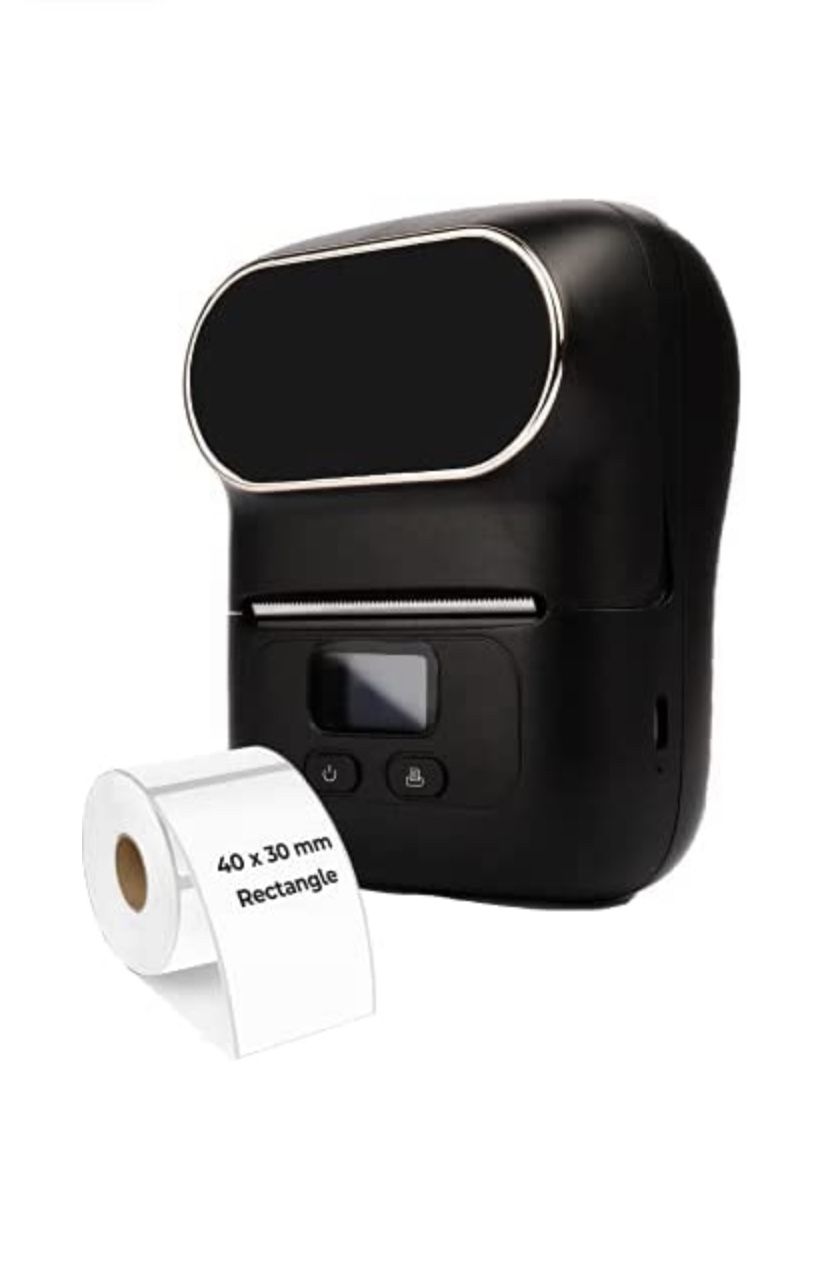 Label Maker, Memoqueen M110 Portable Label Maker Machine, iOS & Android Smartphone Mini Label Printer, Barcode Label Maker for Small Business and Reta