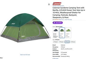 Coleman 4 person tent