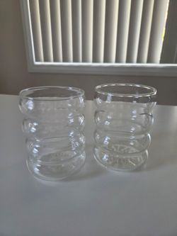 2 Bubble Glass Cups