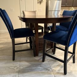 American Signature Velvet Studded Bar Height Chairs
