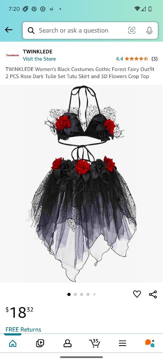 TWINKLEDE Women's Black Costumes Gothic Forest Fairy Outfit 2 PCS Rose Dark Tulle Set Tutu Skirt and 3D Flowers Crop Top