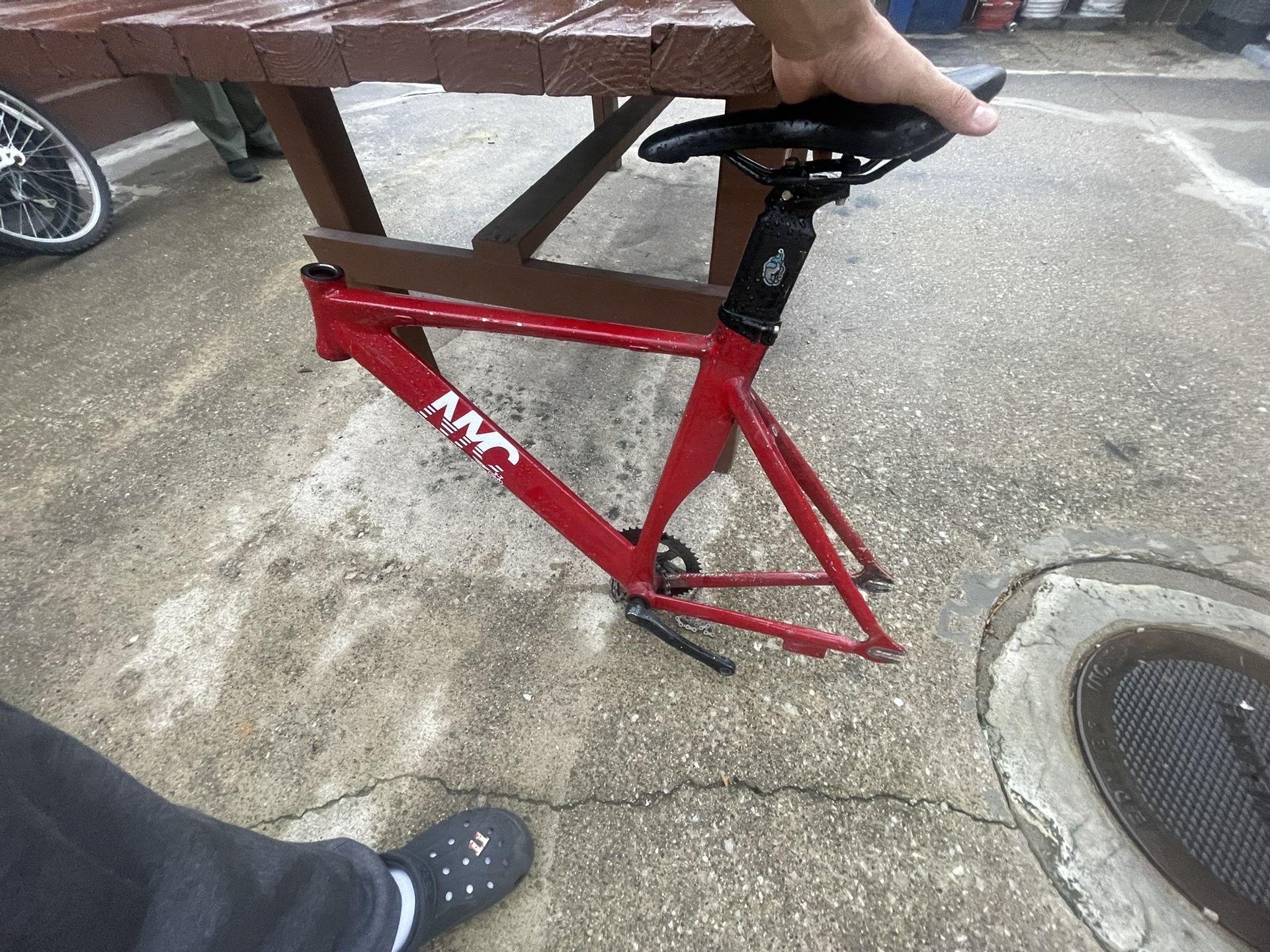 Red NYC fixie Frame