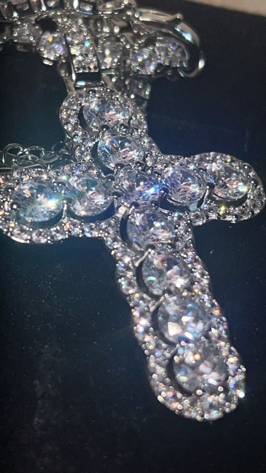 VVS1 Moissanite Necklace With Cross Pendant GRA