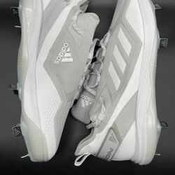 New adidas Icon 7 Boost Baseball Metal Cleat Mens 12.5 Gray White
