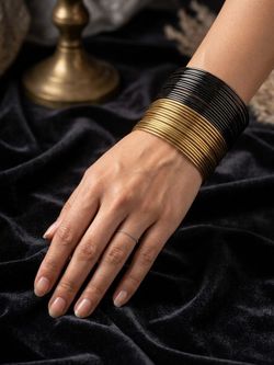 Gold and Silver Tone Bangle Bracelet Set