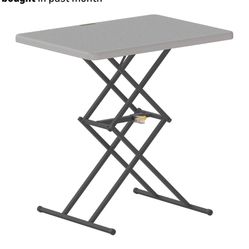 Outdoor Folding Table , One-Handed Height Adjustment, 3 Heights, Multi-Functional Small Folding Table 28 inch