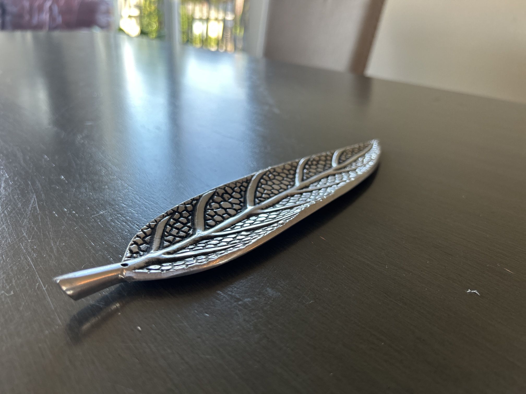Silver Feather Jewelry Holder