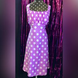 Lavender Sundress with White Polka Dots