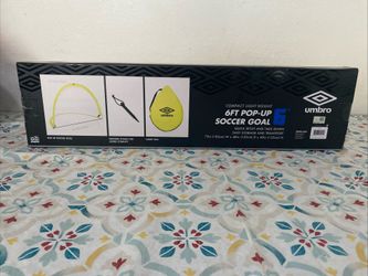 Umbro Pop-up 6 ft Soccer Goal Net, Portable, Green, Zipper Carrying Bag